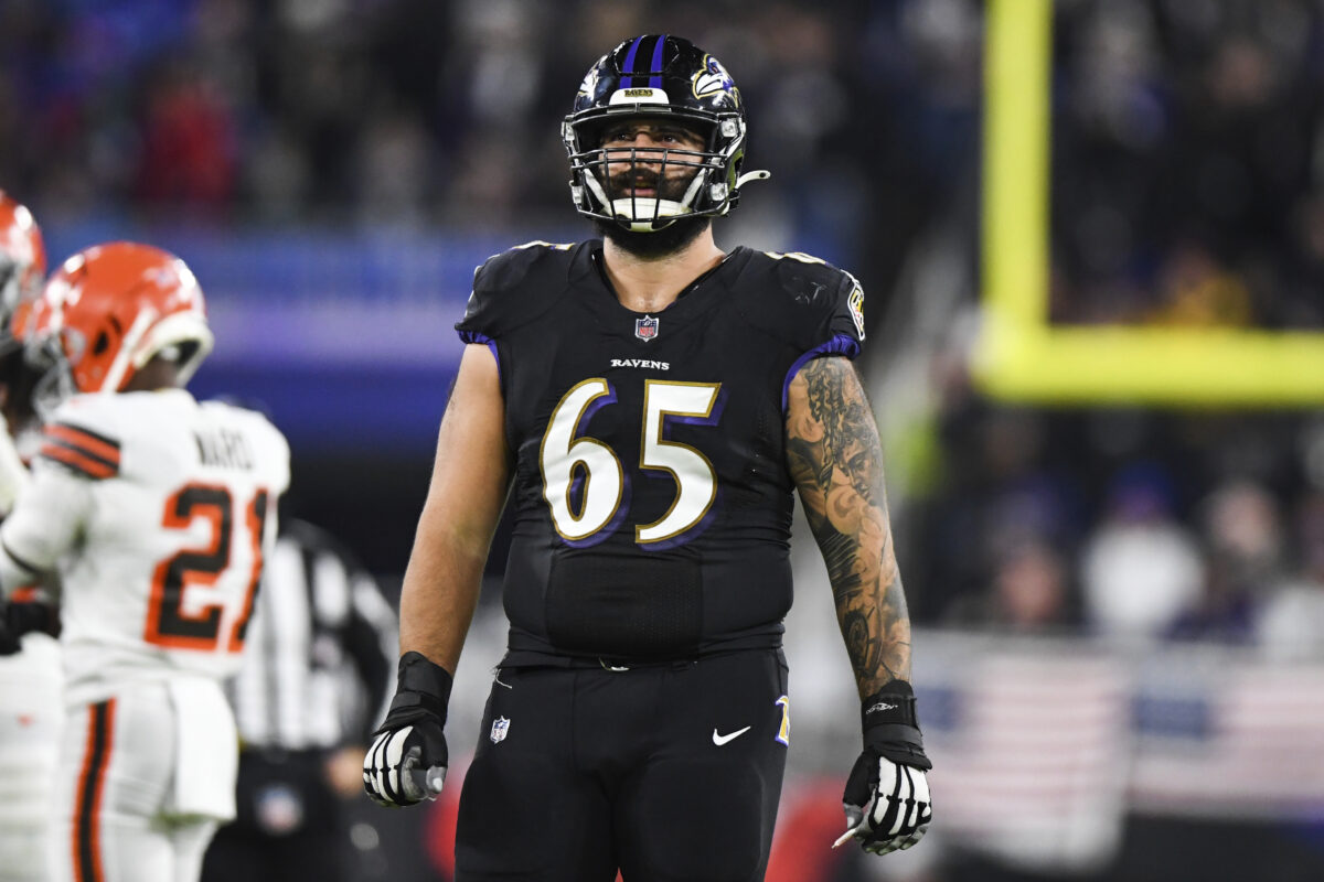 Ravens HC John Harbaugh explains how happy he is for OL Patrick Mekari on extension