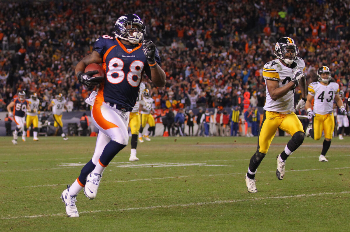 10 years ago on January 8, 2012: Broncos’ Tim Tebow to Demaryius Thomas in OT