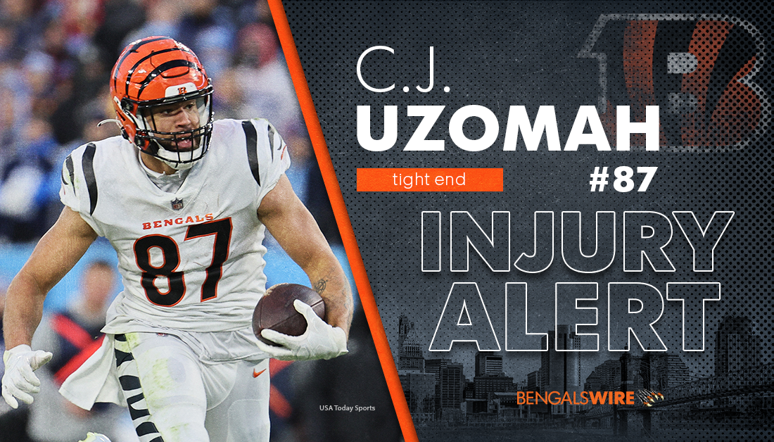 Bengals TE C.J. Uzomah carted off with injury in AFC championship