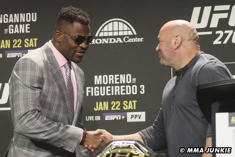 Dana White explains to ‘you idiots’ why he didn’t present Francis Ngannou’s title at UFC 270