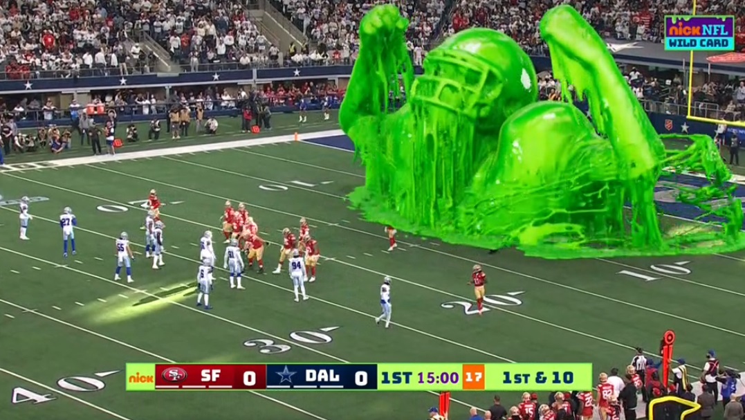 The NFL on Nickelodeon broadcast is back for Cowboys-49ers with more slime than ever