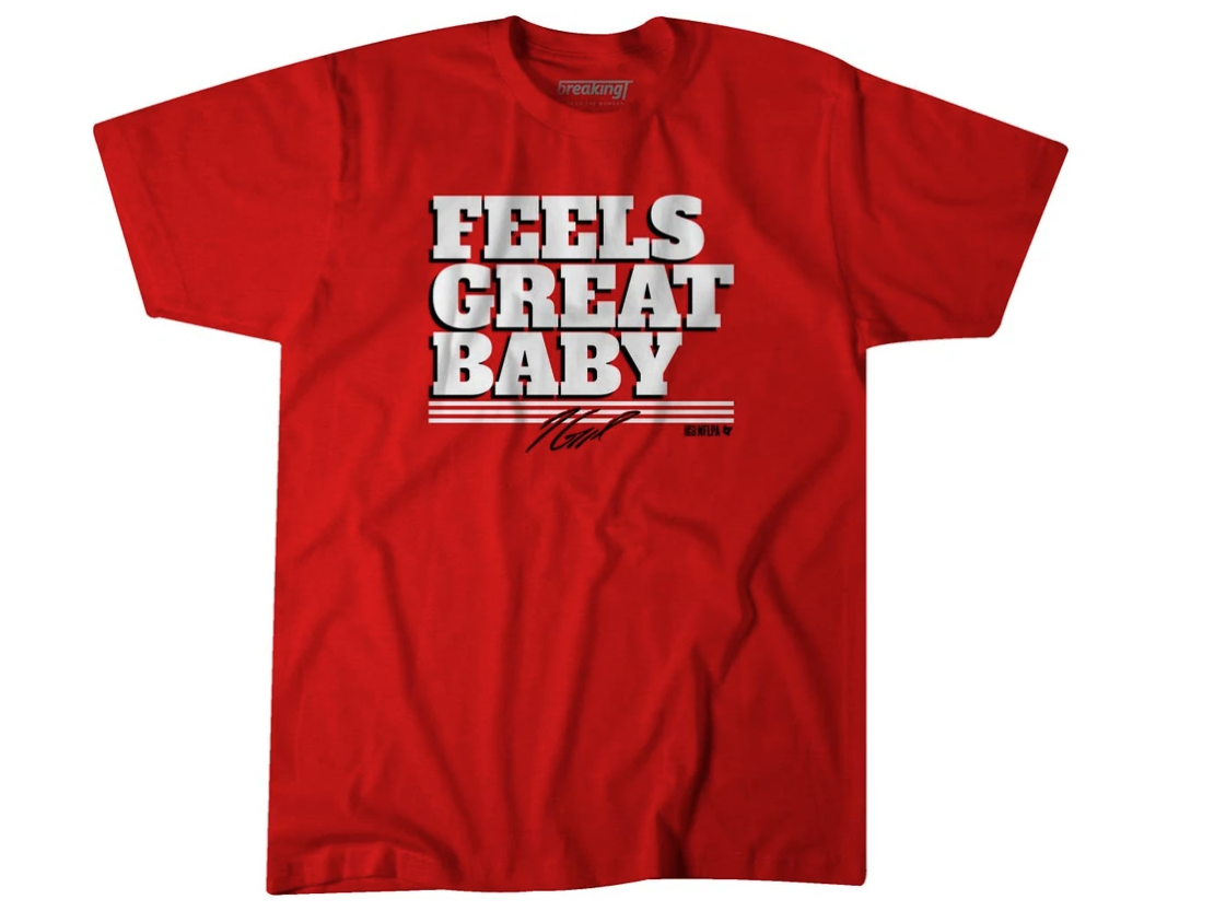 San Francisco 49ers gear featuring Deebo Samuel and Robbie Gould, NFLPA officially licensed gear by BreakingT