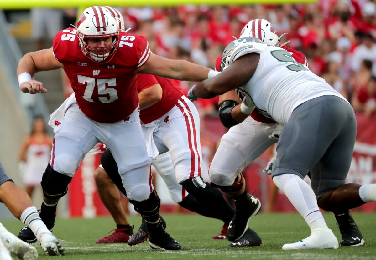 Joe Tippmann had an impressive first year at center for the Badgers