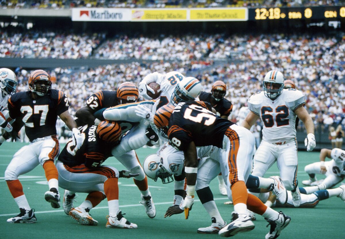 What was going on in 1991, the last time the Bengals won a playoff game?