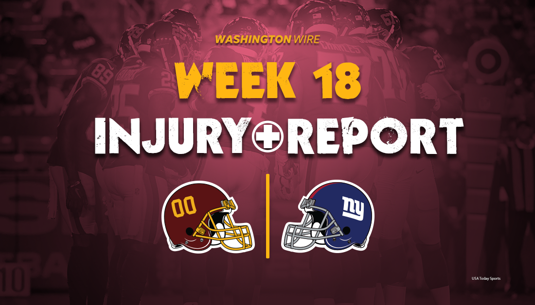 Thursday injury report for Washington vs. Giants, Week 18