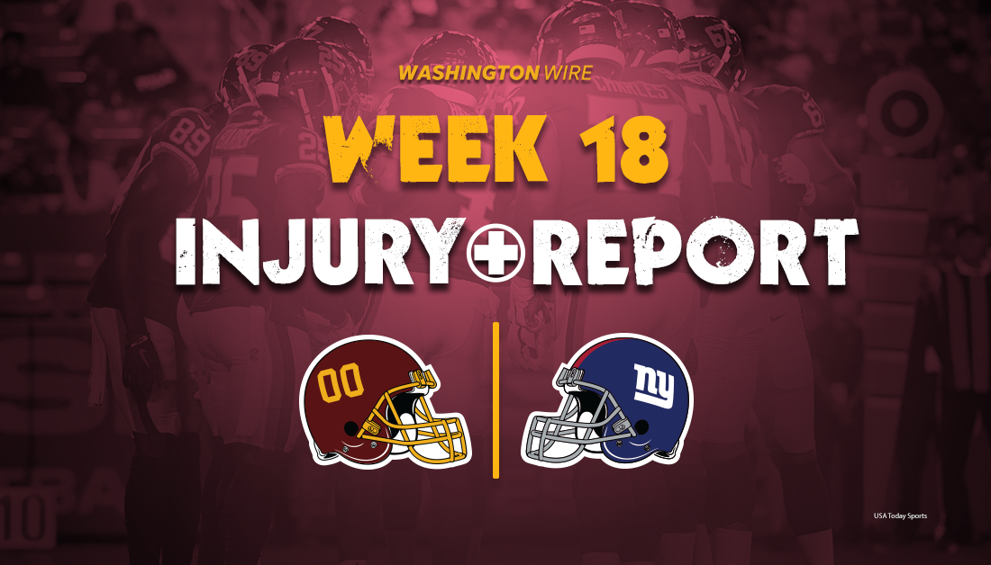 Wednesday injury report for Washington vs. Giants, Week 18