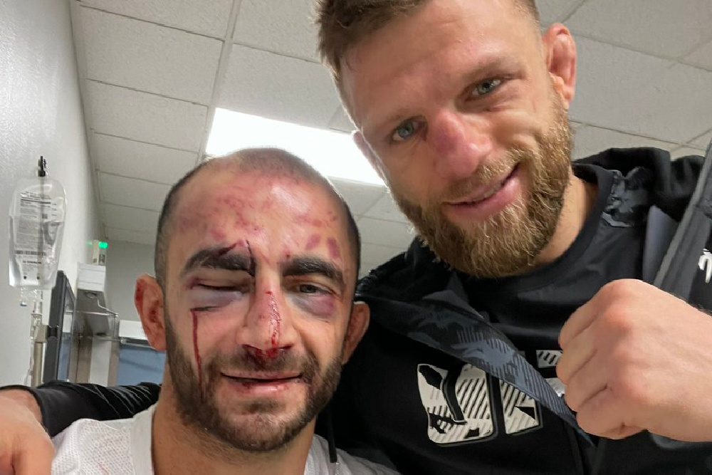 Photo: Giga Chikadze, Calvin Kattar share moment at hospital after UFC on ESPN 32 war