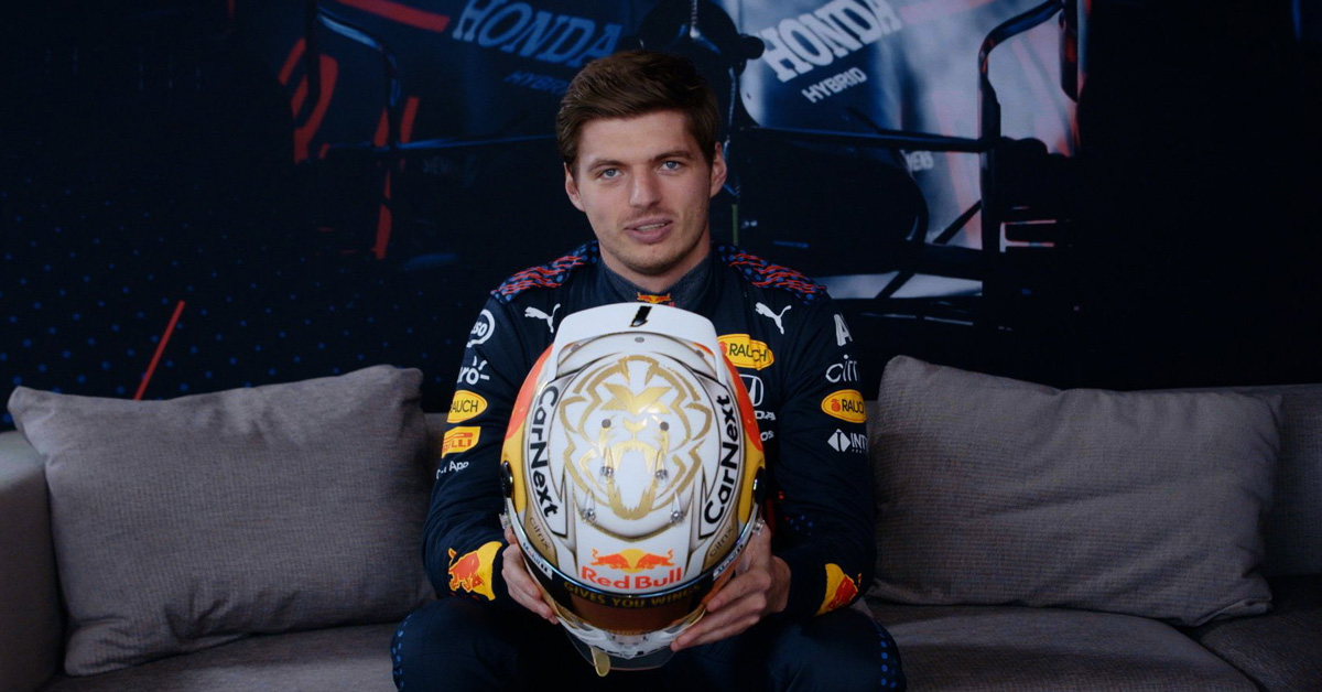 ¡Armadura de campeón! Así es el casco de Verstappen para la Fórmula 1