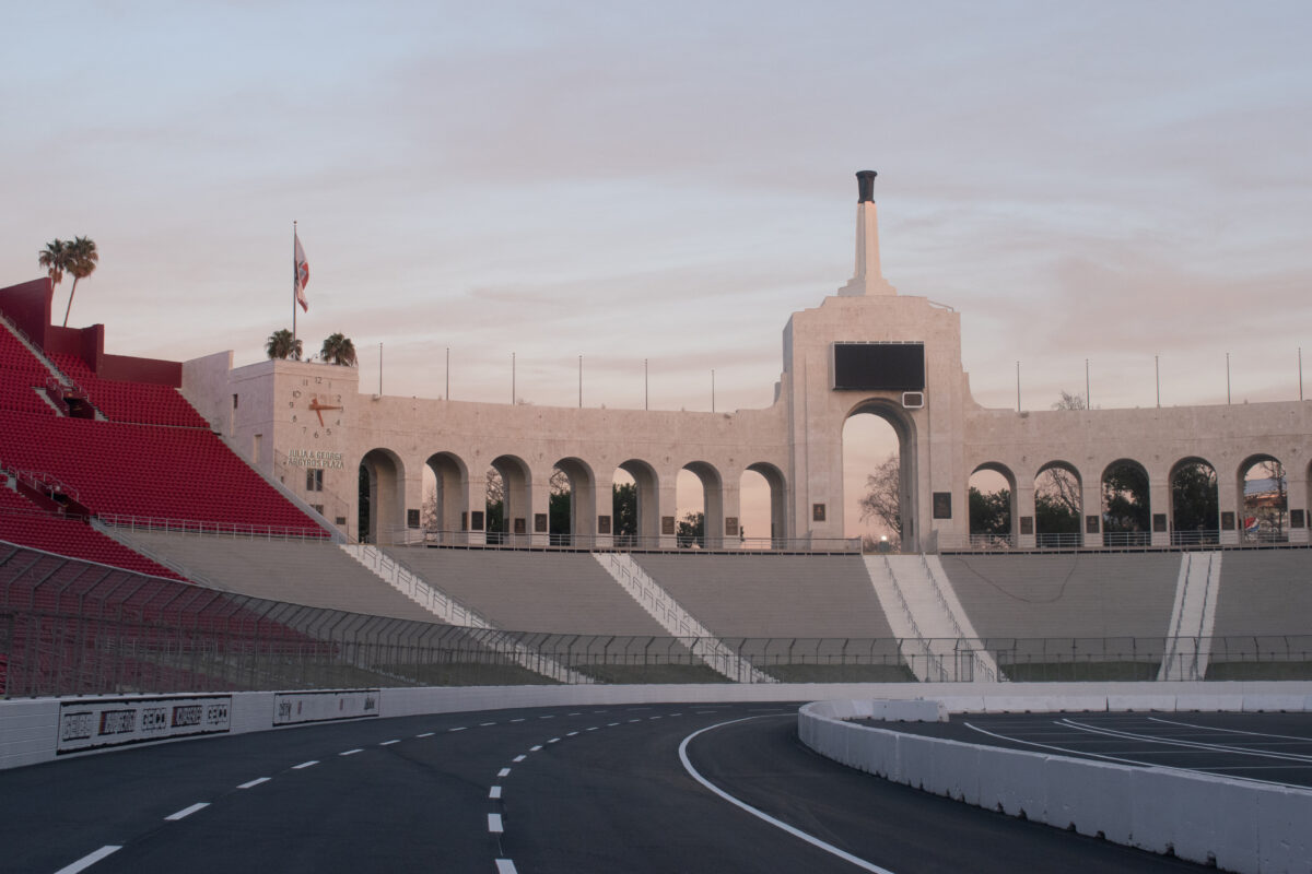 See NASCAR’s L.A. Coliseum track being built in a cool 60-second time-lapse video