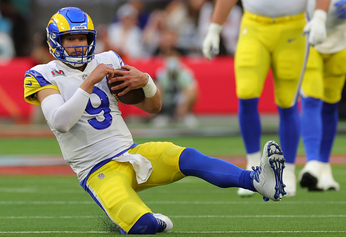 It only took two possessions for Matthew Stafford to go over his rushing yards betting line