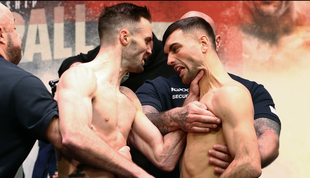 Josh Taylor, Jack Catterall get testy at weigh-in for Saturday’s fight