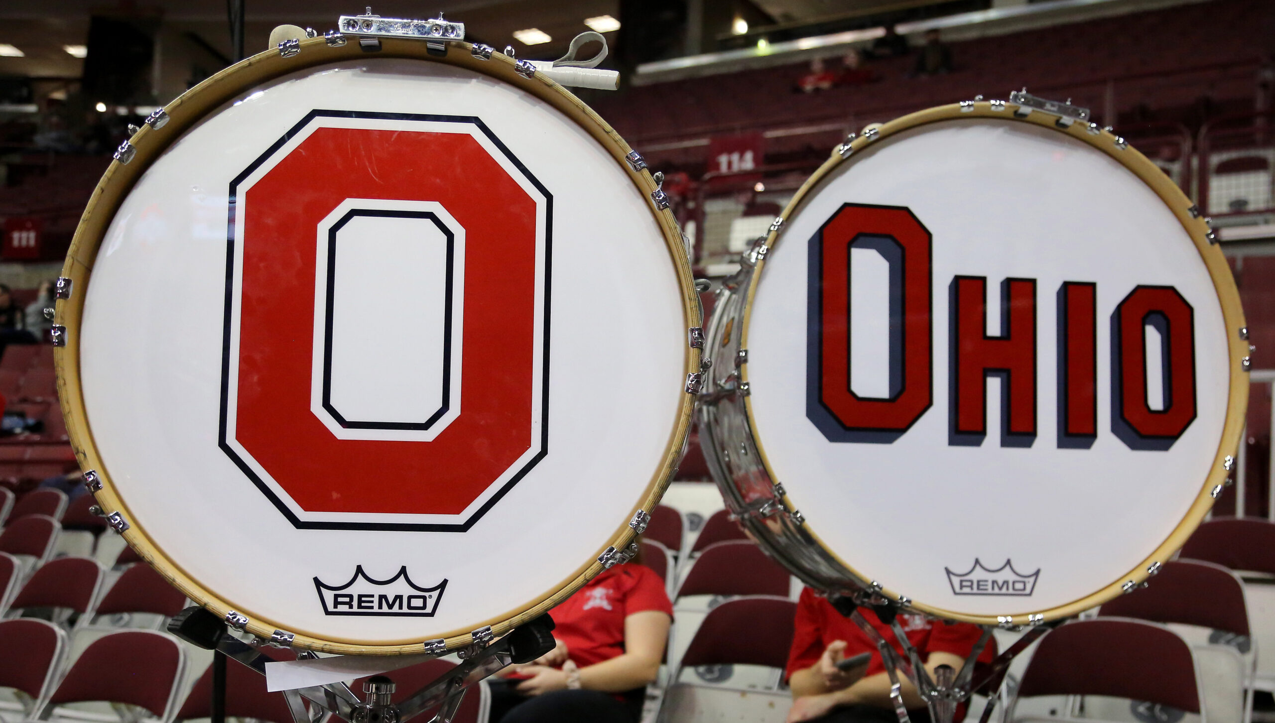 WATCH: Ohio State marching band performs Script Ohio on ice