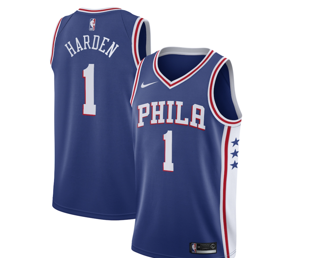James Harden Philadelphia 76ers jersey and other Sixers gear, get your official NBA jerseys, shirts, and hoodies