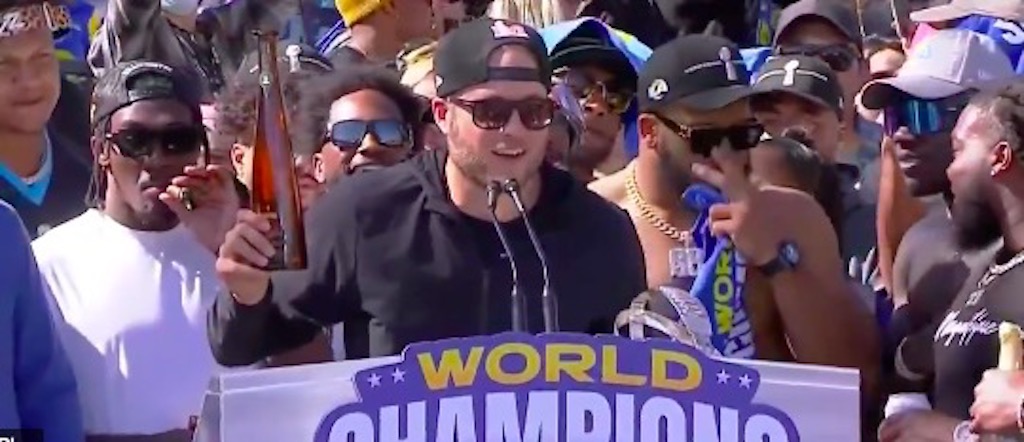 Tom Brady had some hilarious advice for Matthew Stafford during Rams’ Super Bowl parade