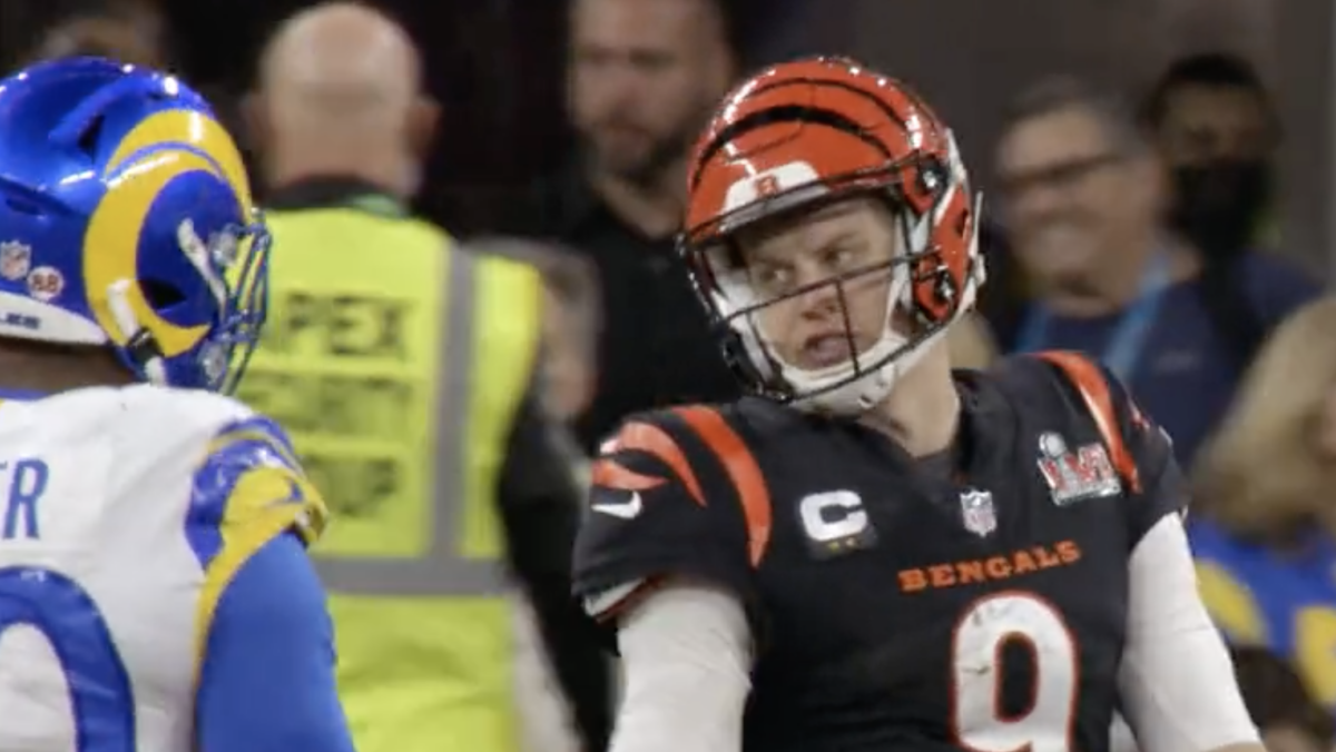 Joe Burrow was actually introducing himself to Rams players during the Super Bowl