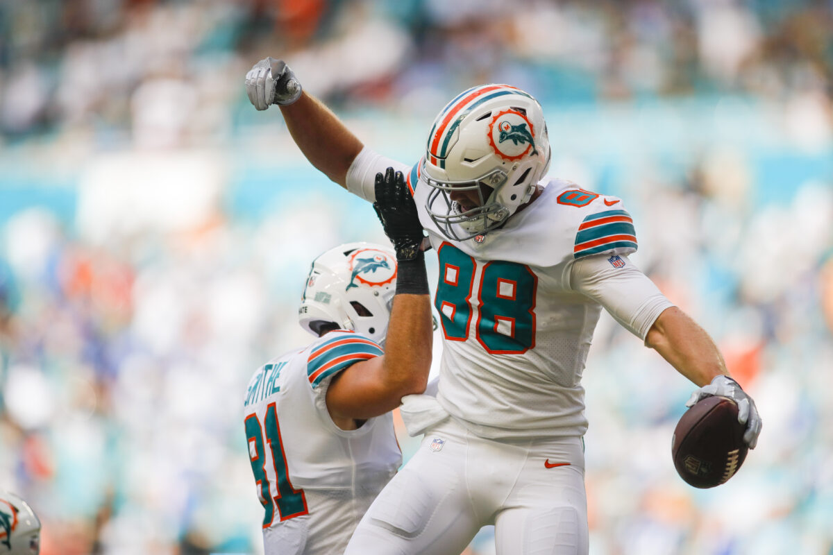 TE Mike Gesicki is still requesting that the Dolphins pay Durham Smythe