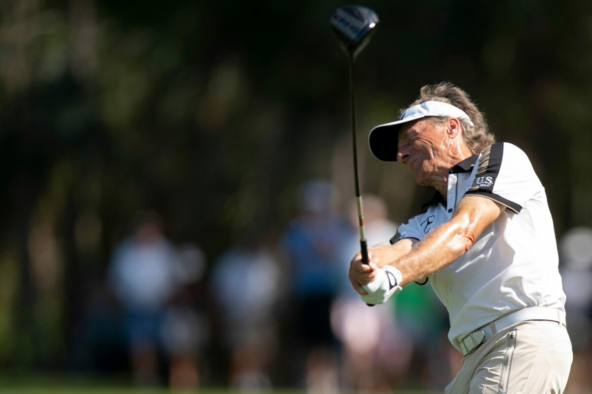 Three-time champion Bernhard Langer shoots his age, leads after first round of Chubb Classic
