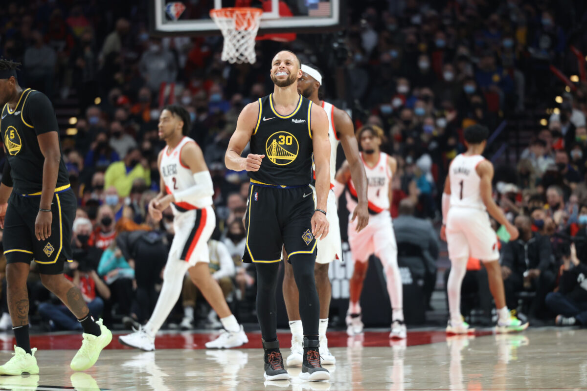 NBA Twitter reacts to Warriors’ blowout win over Trail Blazers behind Steph Curry double-double