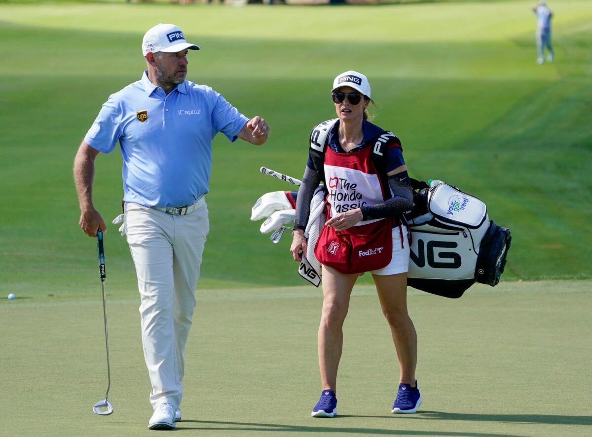 Golf’s royal couple, Lee Westwood and caddie/wife Helen Storey make weekend at Honda Classic
