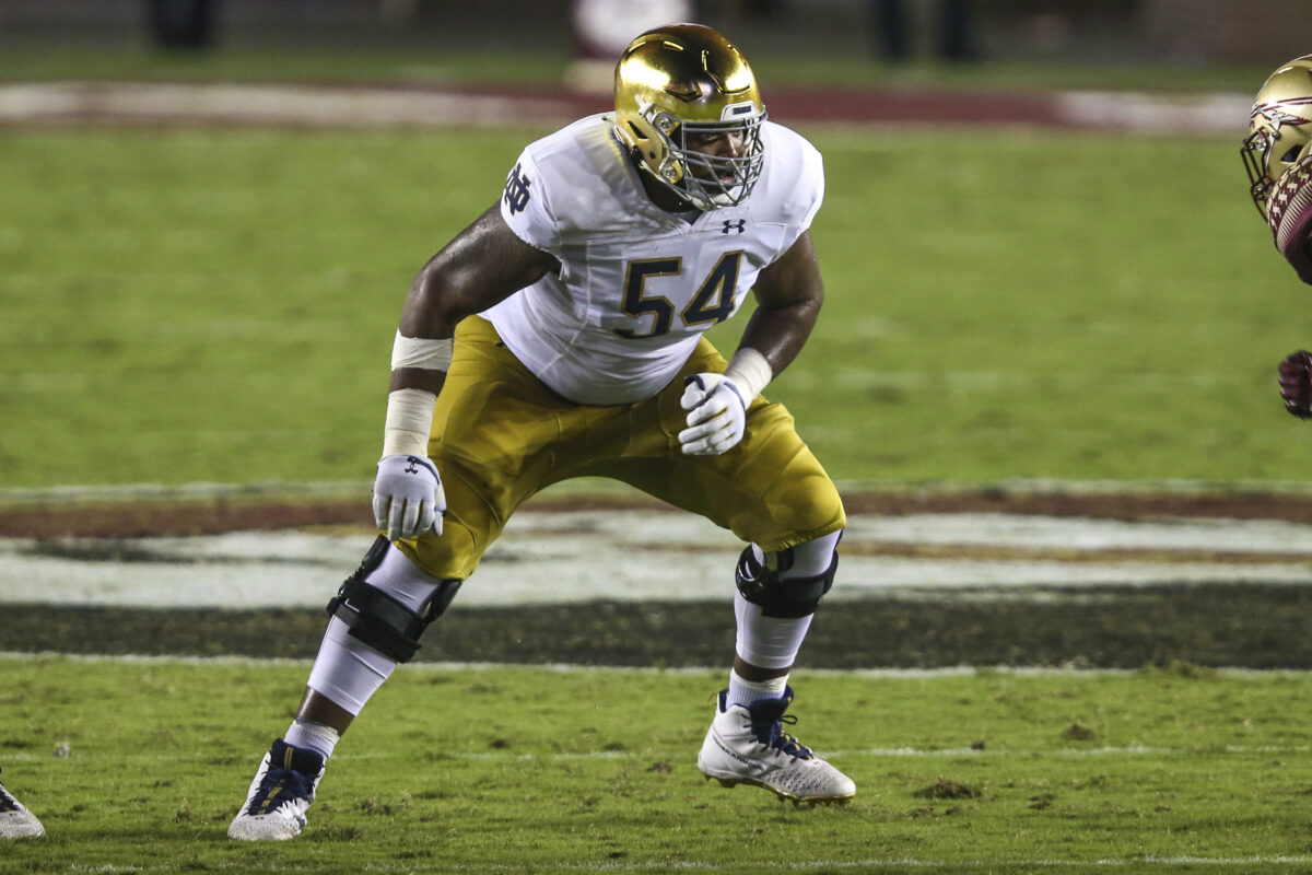 Notre Dame offensive tackle doesn’t just shine on the field