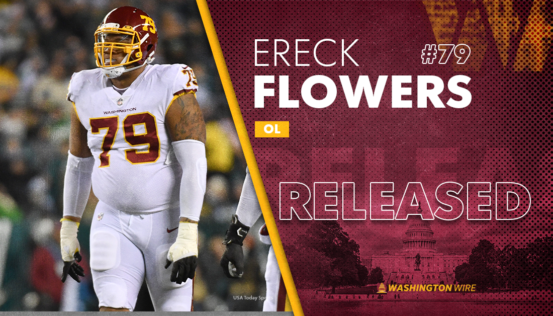 The Commanders to release guard Ereck Flowers