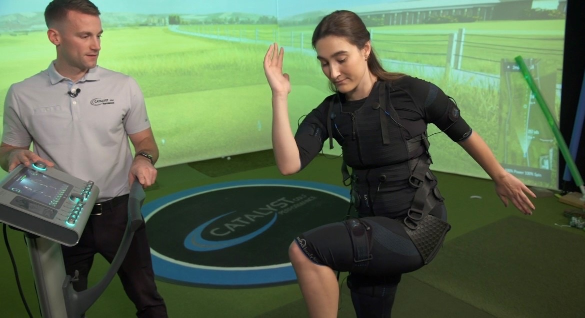 What the heck is ‘electro muscle stimulation’? Is it good for golf fitness training? Our Averee Dovsek gave it a go