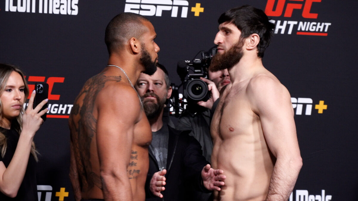 UFC Fight Night 203 faceoff video: Thiago Santos, Magomed Ankalaev square off