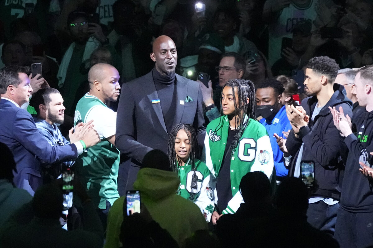 Boston Celtics Hall of Fame center Kevin Garnett’s retirement ceremony