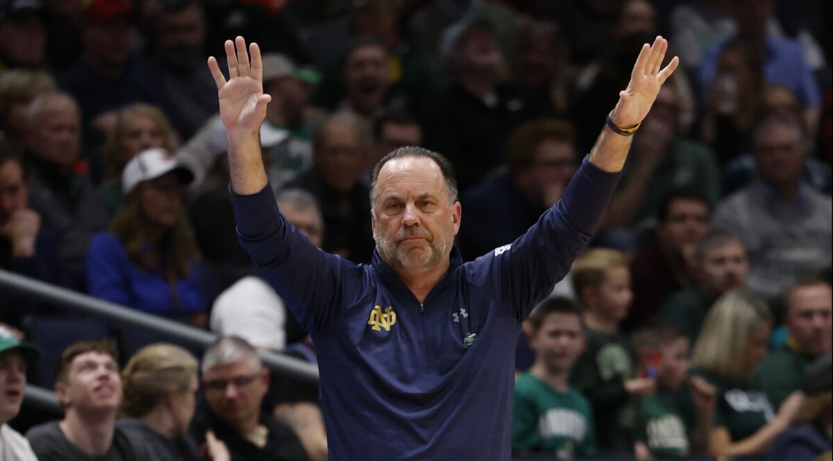 Notre Dame head coach Mike Brey after beating Rutgers