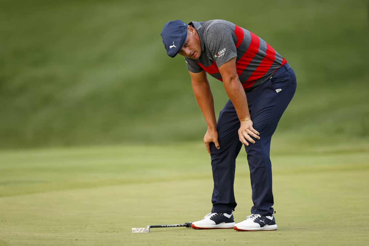 Bryson DeChambeau’s first competitive swing in months ends up in the most bizarre location