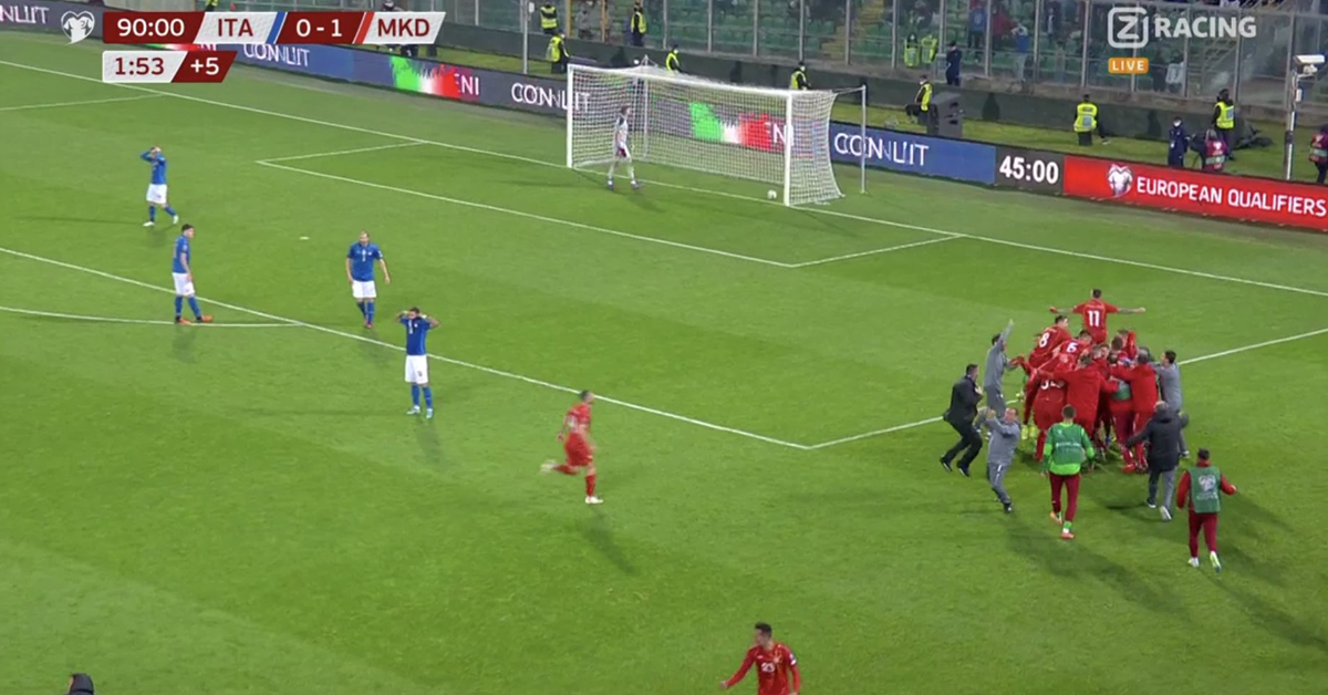 ¡Papelón! El gol agónico con el que Italia quedó fuera de Qatar 2022