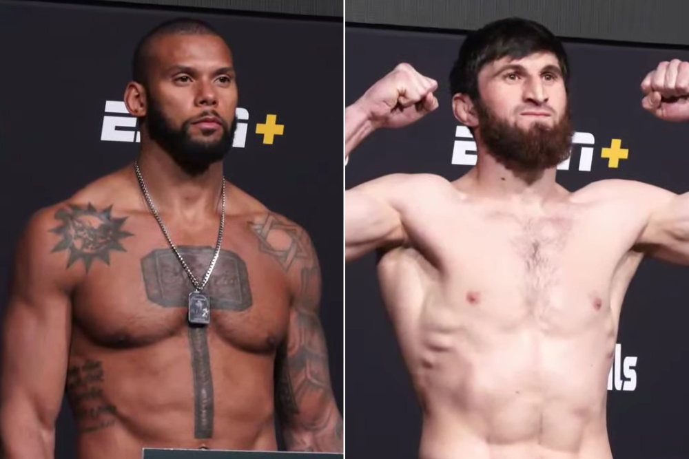 UFC Fight Night 203 video: Thiago Santos, Magomed Ankalaev on weight for main event