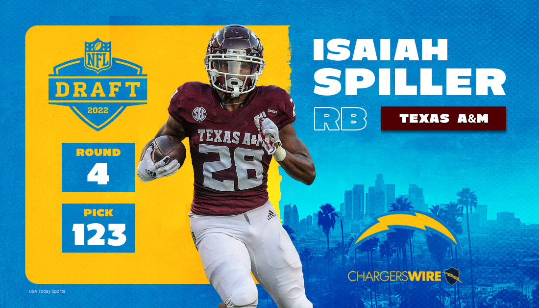 2022 NFL draft: Chargers pick RB Isaiah Spiller with No. 123 overall selection