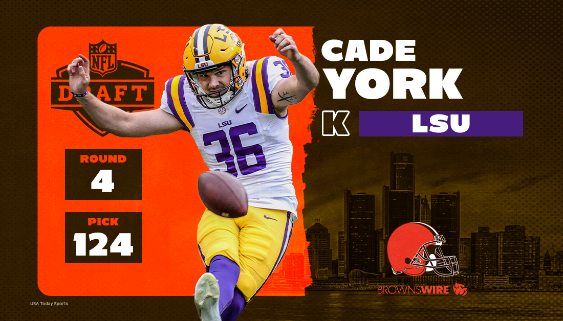 Cleveland Browns select LSU kicker Cade York in the fourth round