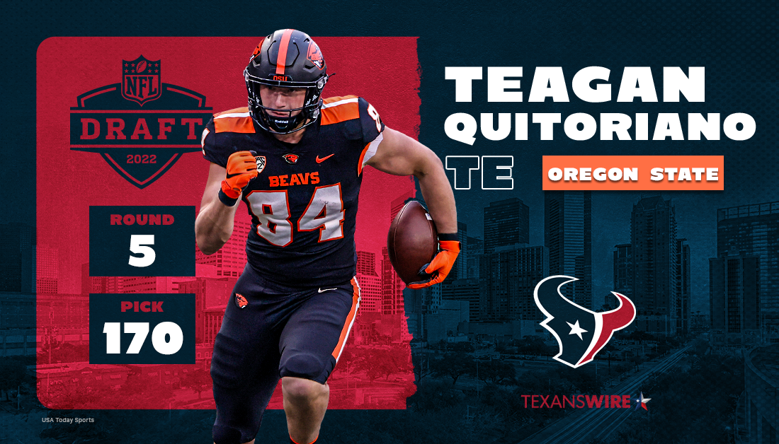 Texans take Oregon State TE Teagan Quitoriano No. 170 in Round 5 of 2022 NFL draft