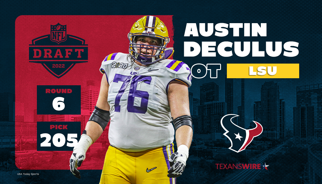 LSU offensive tackle Austin Deculus selected by Houston Texans in sixth round