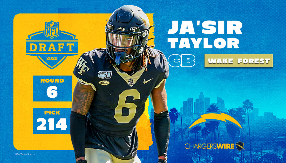 2022 NFL draft: Chargers pick CB Ja’Sir Taylor with No. 214 overall selection