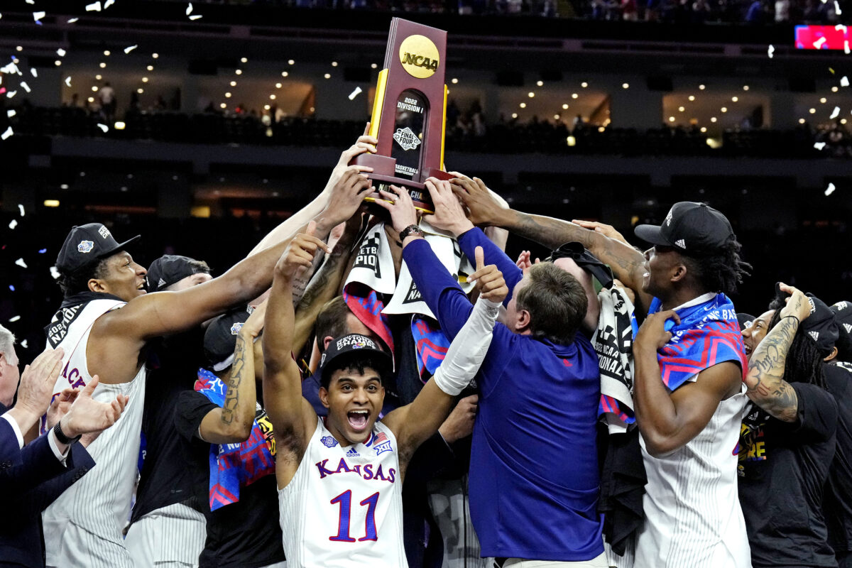 The internet roasted NCAA President Mark Emmert after he incorrectly said “Kansas City Jayhawks” in the trophy presentation
