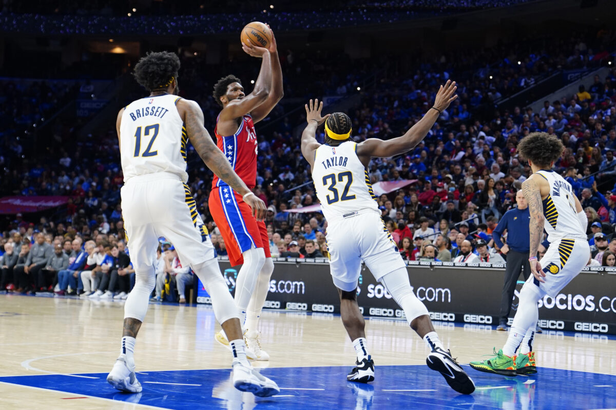 Sixers star Joel Embiid reacts to making history in win over Pacers