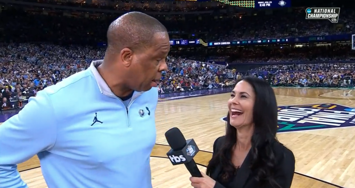 NCAA hoops fans had lots of jokes about Hubert Davis’ very enthusiastic in-game interview