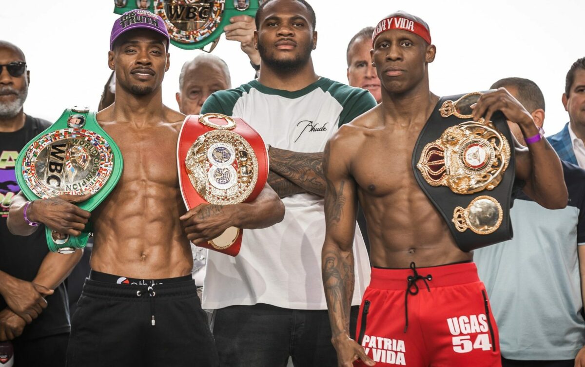 Errol Spence Jr., Yordenis Ugas make weight for title-unification fight Saturday