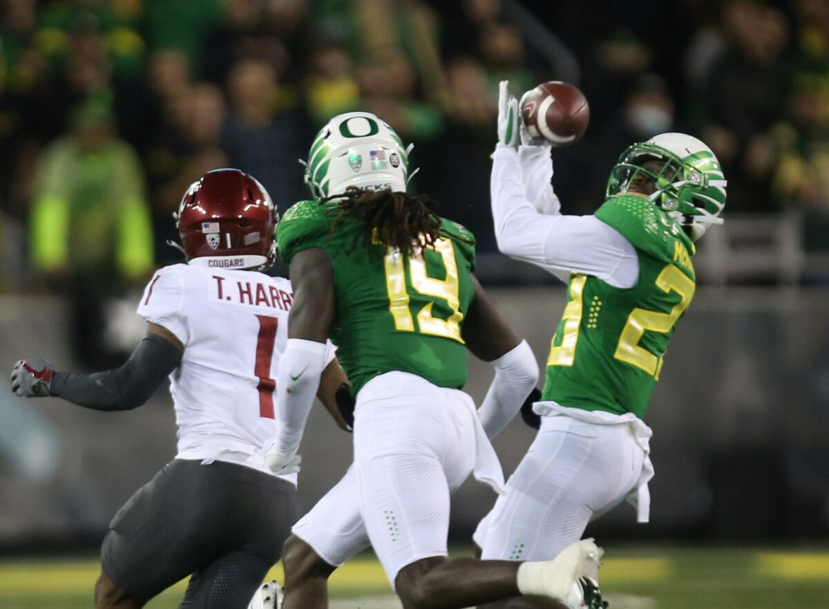 Oregon’s Verone McKinley is a ball hawk with local ties, will Cowboys come calling?