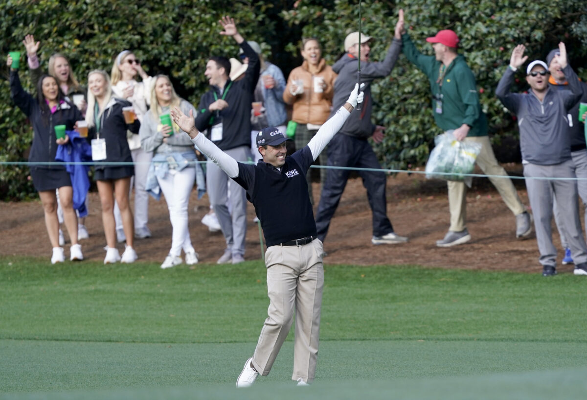 Charl Schwartzel made the 10th-ever eagle on the 10th hole at the Masters; this lucky patron ended up with the golf ball