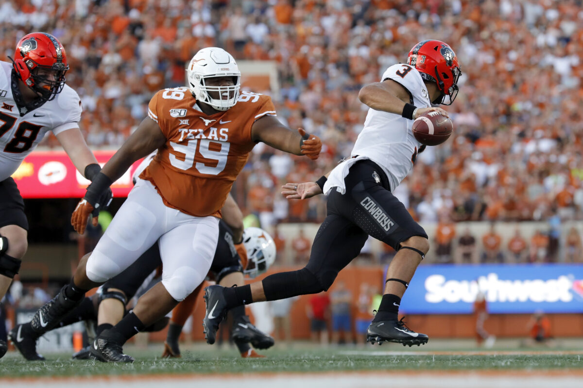 Texas DL Keondre Coburn discusses Gary Patterson’s early impact