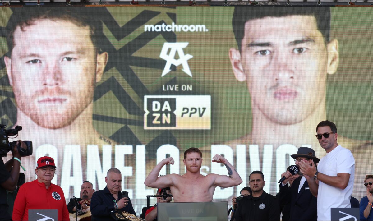 Photos: Canelo Alvarez vs. Dmitry Bivol weigh-in