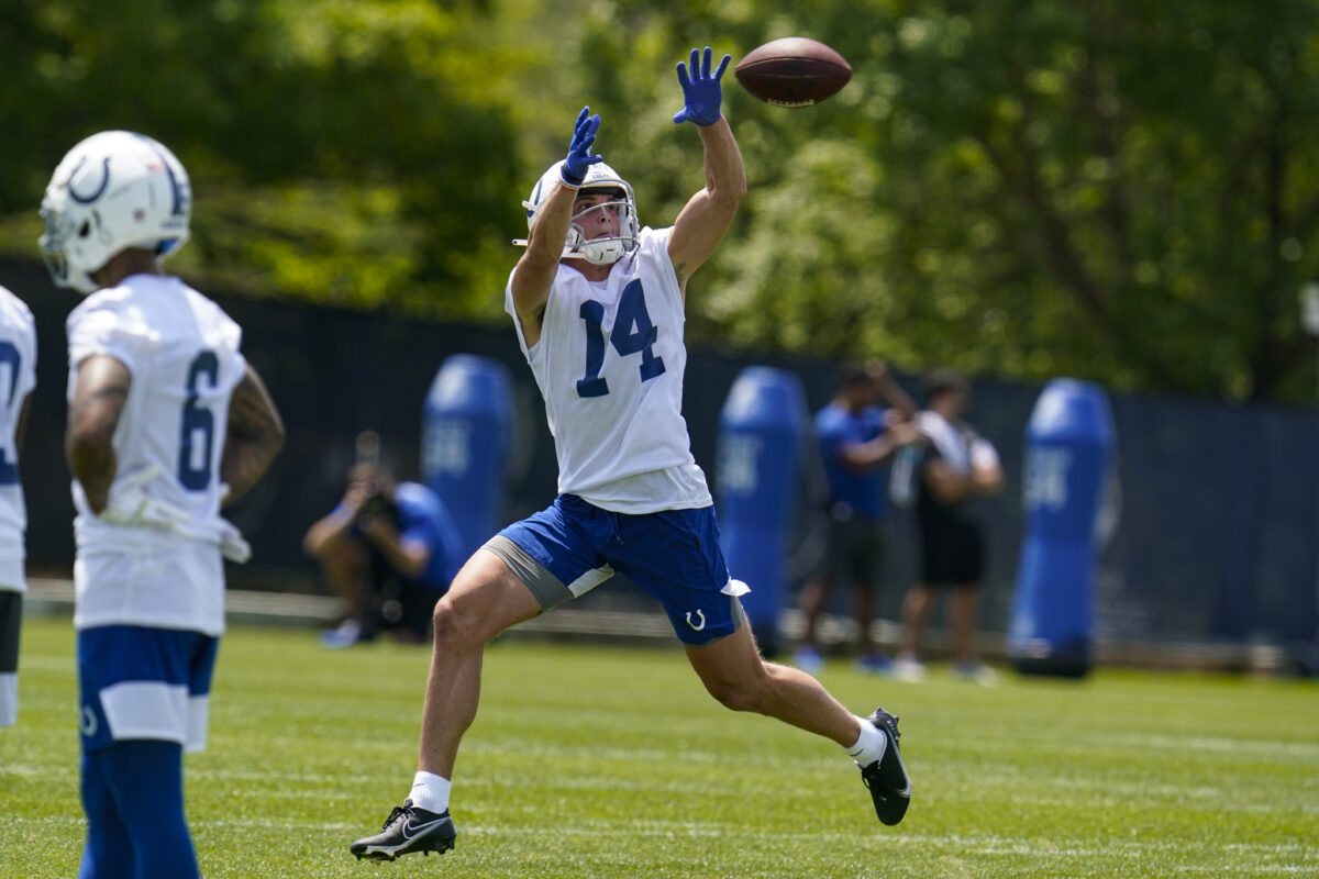 Colts’ Alec Pierce left rookie minicamp practice with injury