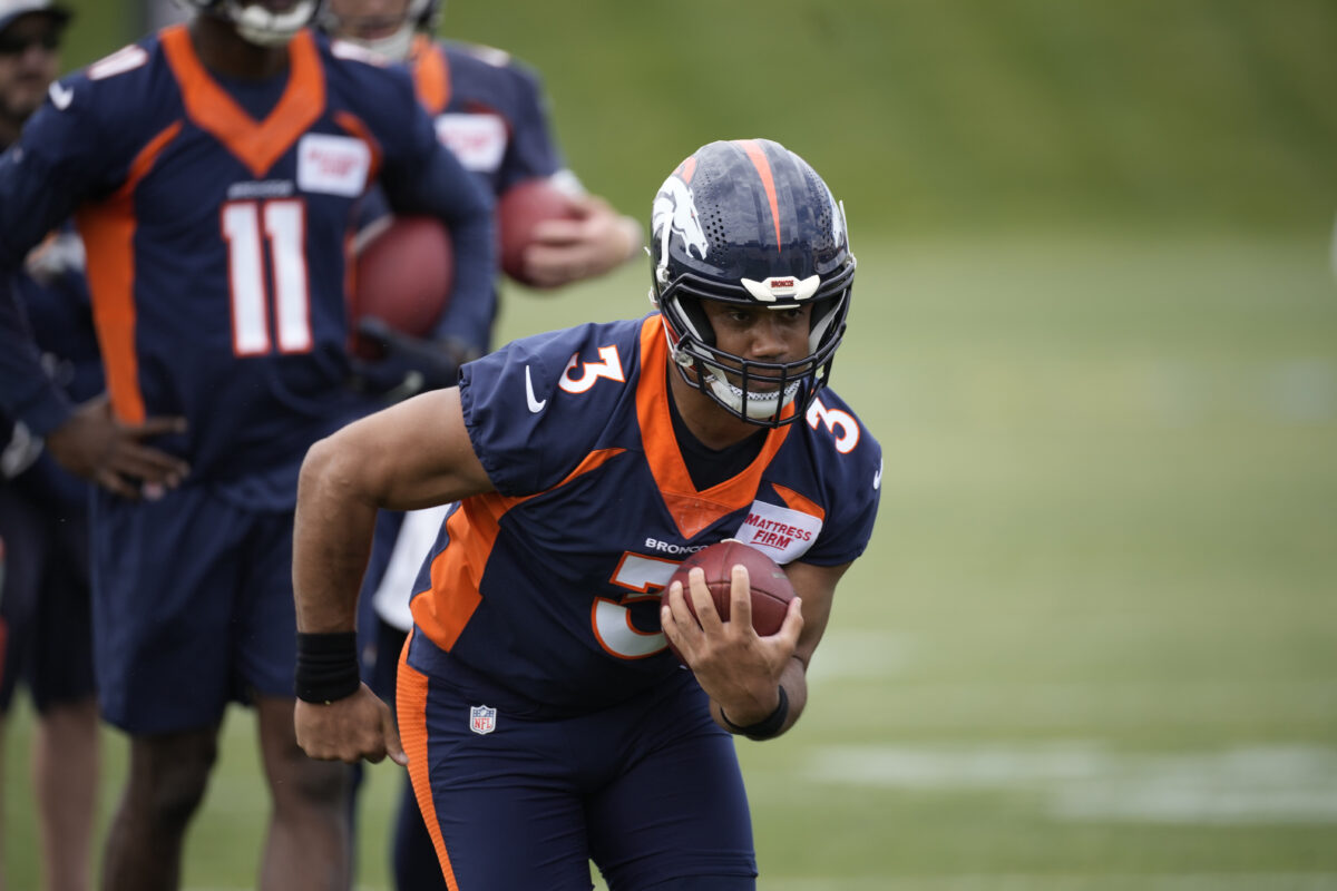 Russell Wilson getting in early-morning work with Broncos teammates