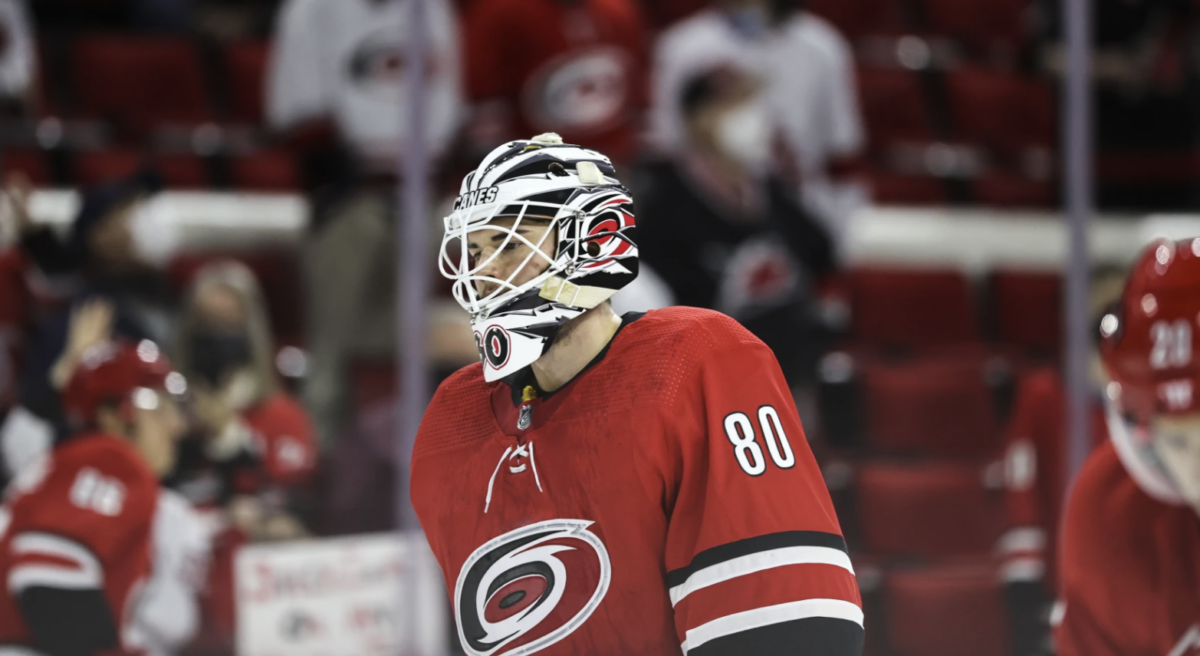 Hurricanes EBUG Jack LaFontaine hilariously had to watch Game 2 alone from the equipment room
