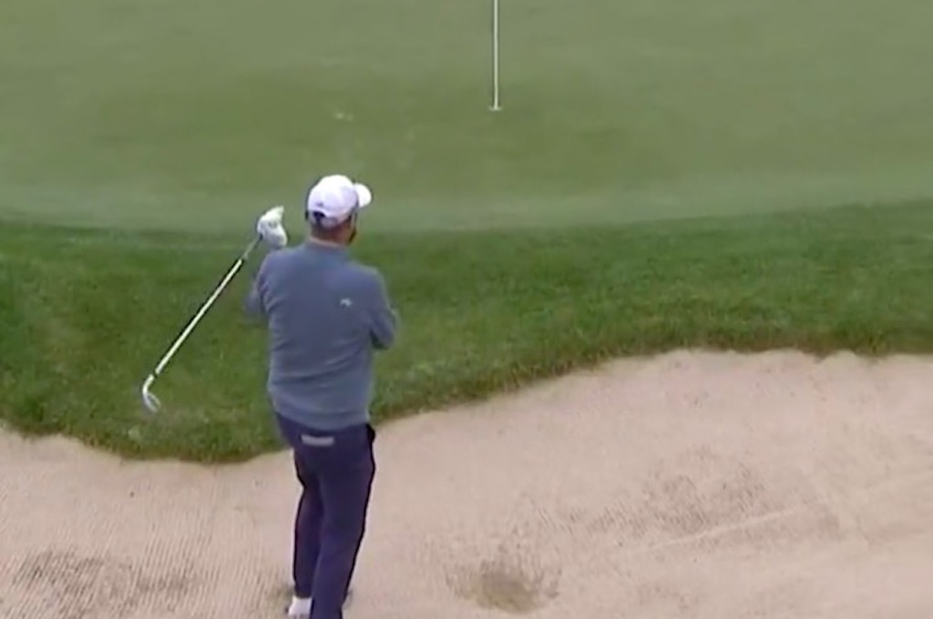 Marc Leishman’s horrible shank from a bunker came so close to hitting another PGA Tour player