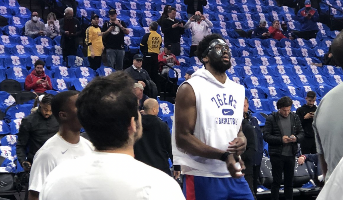 NBA fans were ecstatic to see a masked Joel Embiid again